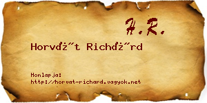 Horvát Richárd névjegykártya