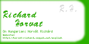 richard horvat business card